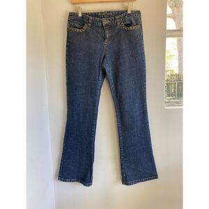 Michael Kors Medium Dark Wash Studded Bootcut Jeans Women Size 8